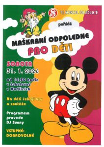 plakát Maškarní odpoledne pro děti