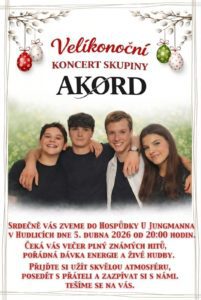 Plakát na velikonoční koncert skupiny Akord