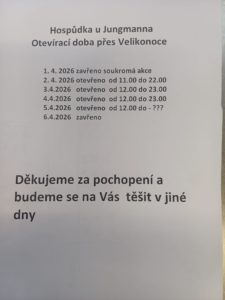 otevírací doba velikonoce hospůdka