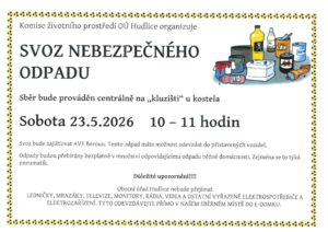 plakát na akci svoz nebezpečného odpadu jaro 2026