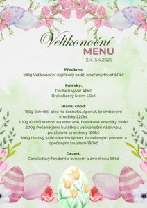 plakát velikonoční menu hospůdka