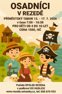 plakát na příměstský tábor Osadníci v Rezedě