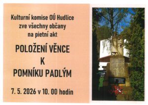 plakát na akci  položení věnce k pomníku padlým