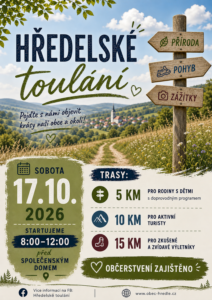 plakát na turistickou akci Hředelské toulání