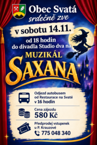 plakát na muzikál Saxana